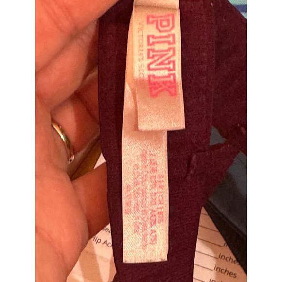 PINK Victoria's Secret Velvet Plum Sequin Bralette Size S Sexy Glam Sparkle - Picture 6 of 9
